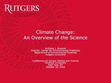 Climate Change: An Overview of the Science