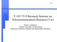 T-109.7510 Research Seminar on Telecommunications Business (5 cr) PowerPoint PPT Presentation