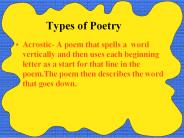 Types of Poetry