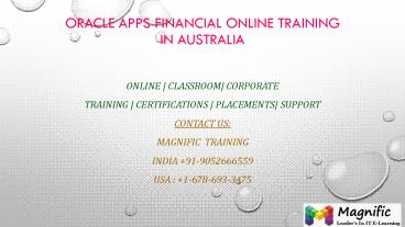 Oracle apps financial online training in Australia