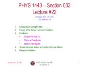 PHYS 1443-003, Fall 2003