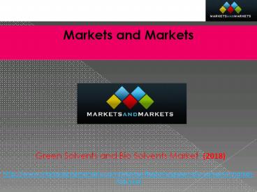 Green Solvents and Bio Solvents Market
