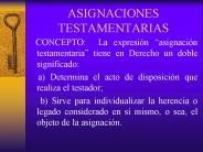 ASIGNACIONES TESTAMENTARIAS