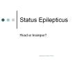 Status Epilepticus PowerPoint PPT Presentation