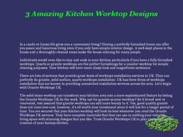 Ideal Worktop Designs for Your Kitchen