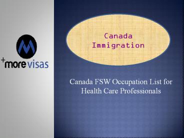 Canada FSW Occupation List for Health Care Professionals