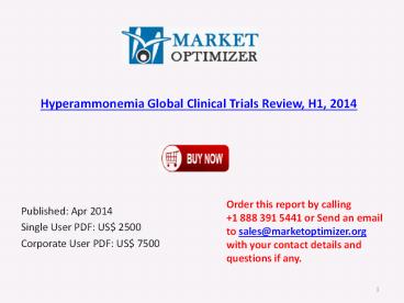 Analysis for Hyperammonemia Global Clinical Trials Review, H1, 2014