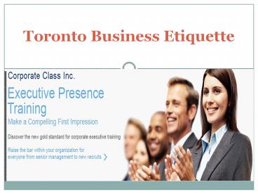Toronto Business Etiquette