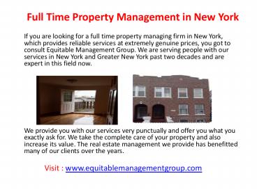 Property management greater New York