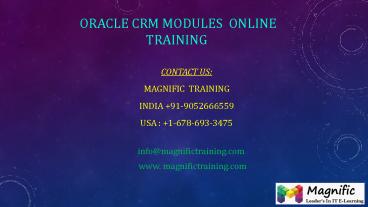 oracle crm modules  online training