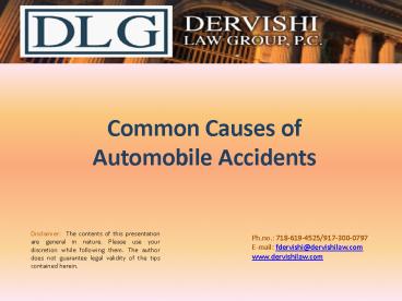 Common Causes of Automobile Accidents