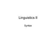 Linguistics II