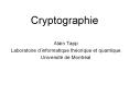 Cryptographie PowerPoint PPT Presentation