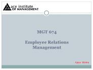 MGT 674  Employee Relations Management