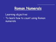 Roman Numerals