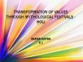 TRANSFORMATION OF VALUES THROUGH MYTHOLOGICAL FESTIVALS -  HOLI   Varun Katna V J PowerPoint PPT Presentation