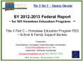 SY 2012-2013 Federal Report ~ for NM Homeless Education Programs PowerPoint PPT Presentation