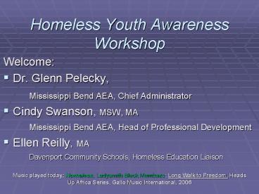 Homeless Youth Awareness Workshop