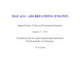 MAE 4261: AIR-BREATHING ENGINES PowerPoint PPT Presentation