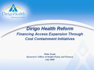 Dirigo Health Reform