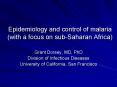 Epidemiology and control of malaria (with a focus on sub-Saharan Africa) PowerPoint PPT Presentation