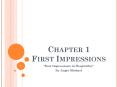 Chapter 1 First Impressions PowerPoint PPT Presentation