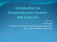 Introduction to Communication System: AM Radio Kit