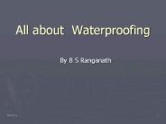 All about  Waterproofing