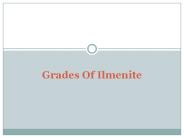 Grades Of Ilmenite