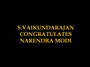 S.Vaikundarajan Congratulates Narendra Modi