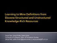 Learning to Mine Definitions from Slovene Structured and Unstructured Knowledge-Rich Resources