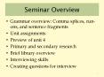 Seminar Overview PowerPoint PPT Presentation