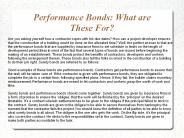 Performance Bonds: What are  These For?