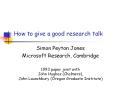 How to give a good research talk PowerPoint PPT Presentation