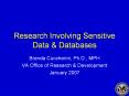 Research Involving Sensitive Data PowerPoint PPT Presentation