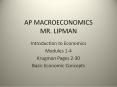 AP MACROECONOMICS MR. LIPMAN PowerPoint PPT Presentation