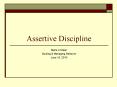Assertive Discipline PowerPoint PPT Presentation