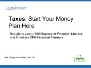 Taxes: Start Your Money Plan Here