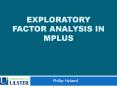 Exploratory Factor Analysis in MPLUS PowerPoint PPT Presentation