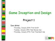 Game Inception and Design