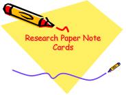 Research Paper Note Cards