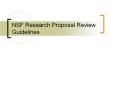 NSF Research Proposal Review Guidelines PowerPoint PPT Presentation