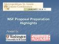 NSF Proposal Preparation Highlights PowerPoint PPT Presentation