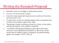 Writing the Research Proposal PowerPoint PPT Presentation