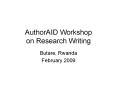 AuthorAID Workshop on Research Writing PowerPoint PPT Presentation
