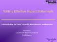 Writing Effective Impact Statements PowerPoint PPT Presentation