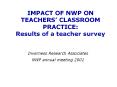 IMPACT OF NWP ON TEACHERS PowerPoint PPT Presentation