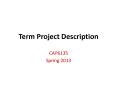 Term Project Description PowerPoint PPT Presentation