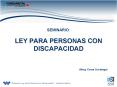 SEMINARIO: LEY PARA PERSONAS CON DISCAPACIDAD PowerPoint PPT Presentation