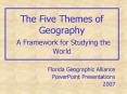 The Five Themes of Geography A Framework for Studying the World PowerPoint PPT Presentation